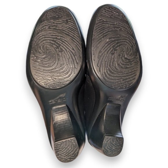Dansko Raphael Black Leather Shoes Stretch Vamp Closed Toe Shaped Heel size 41 - Picture 3 of 9
